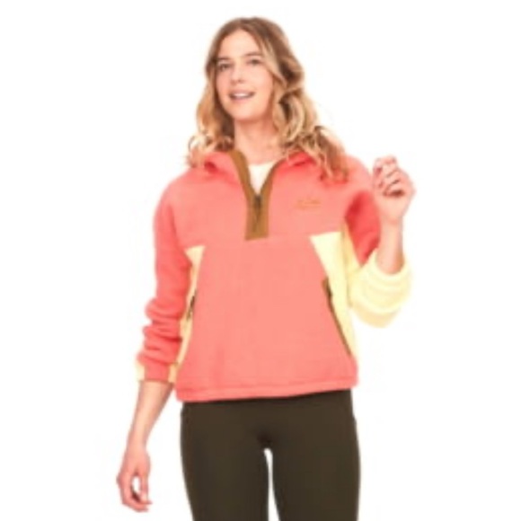 Marmot Tops - Marmot Women's Super Aros Fleece Hoodie Pullover Grapefruit Wheat Hazel Sz Large